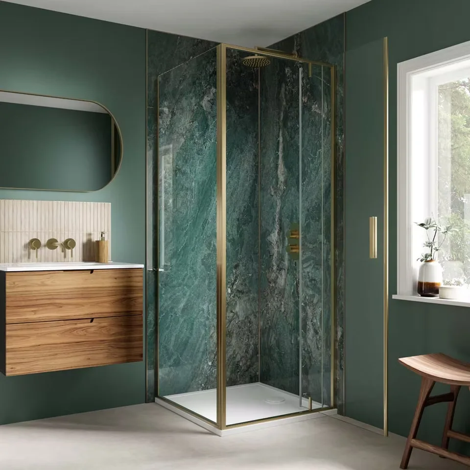 Jade wall panel room setting